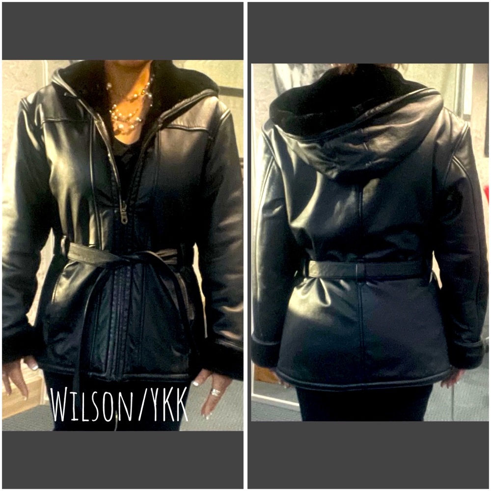 Wilson/YKK fully fur-lined LUSH Black Leather Coat